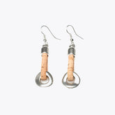 Earrings in Natural Cork with Silver Hoop